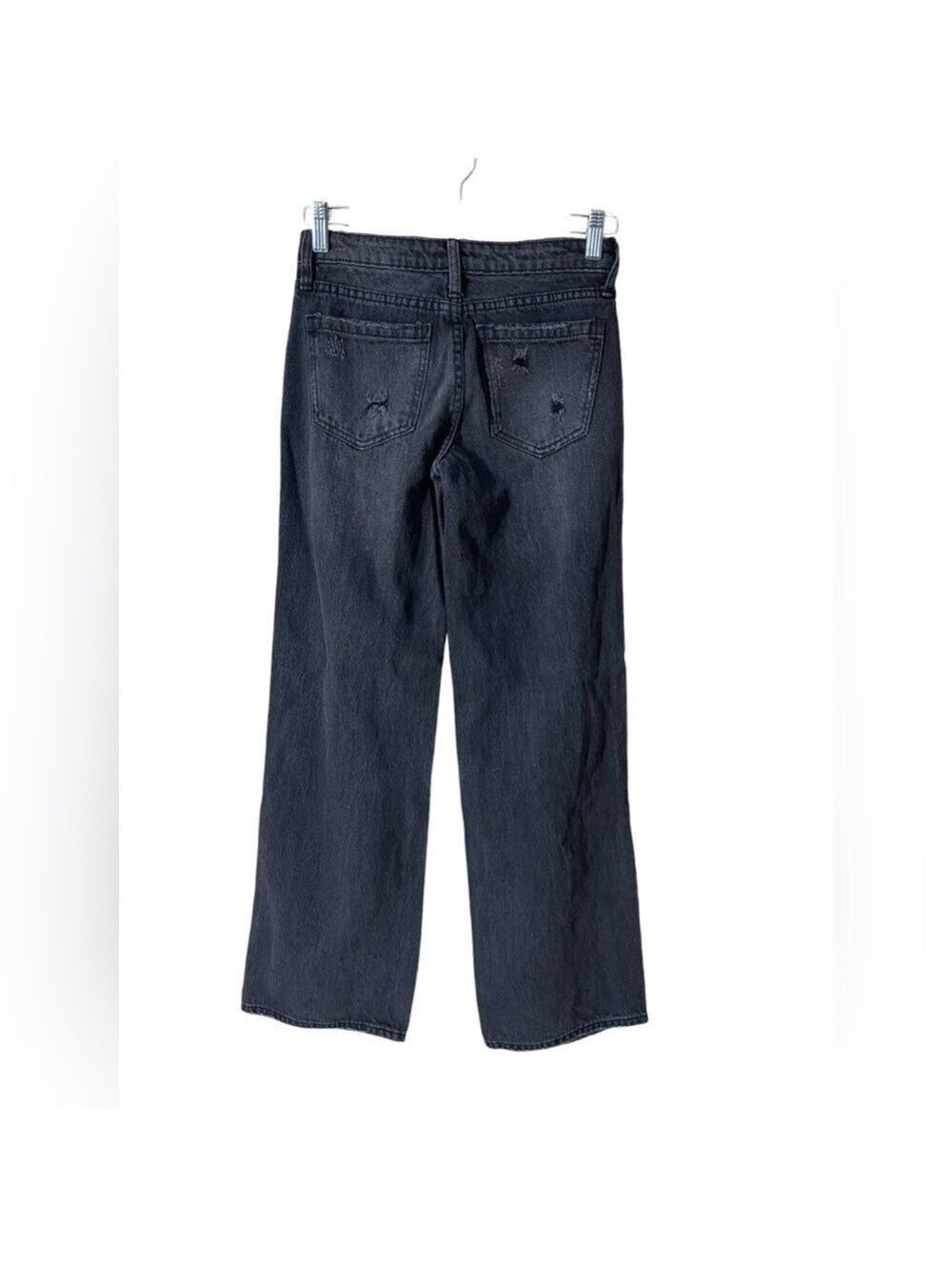 BP Nordstrom Women’s Destroyed Wide Leg Jeans Washed Black Denim Size: 23